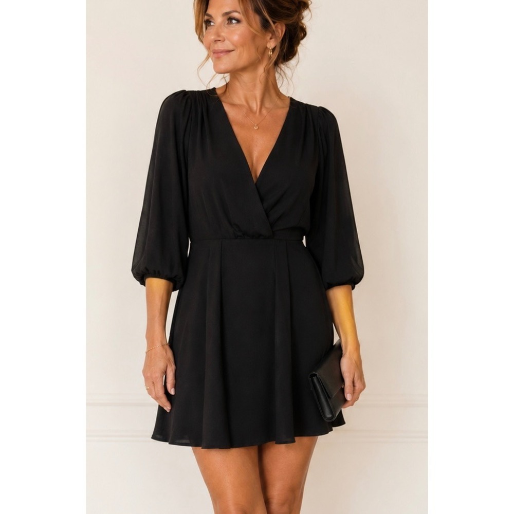 Banana Republic Womens Mini Dress Black 8 LBD Cocktail Party Holiday Date Night
